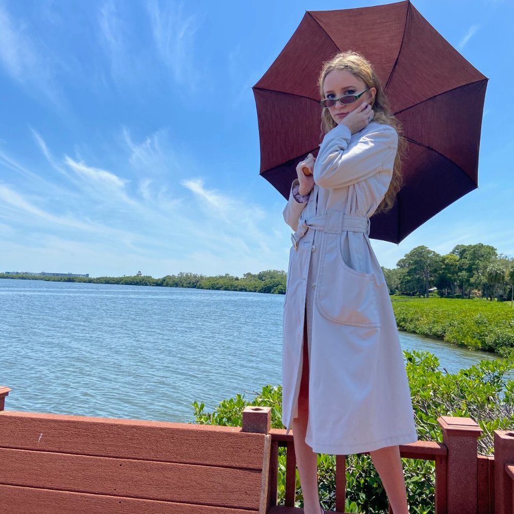 RARE/VINTAGE Raincoat Paris Vibe Western Stitching